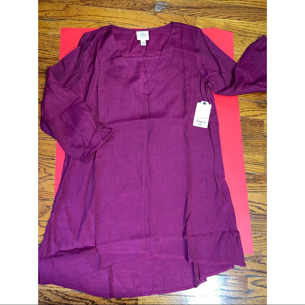 JCPenney | NEW, never used | Rose wine | 64% Rayon, 36% Polyester | Tunic